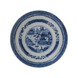 BLUE AND WHITE CHINESE EXPORT PLATE, QING DYNASTY