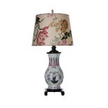 FAMILLE ROSE LAMP WITH JADE FINIAL