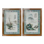 PAIR OF FAMILLE ROSE PORCELAIN PLAQUES