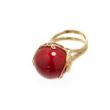 RED CORAL GOLD RING