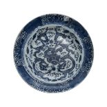 BLUE AND WHITE DRAGON PLATE