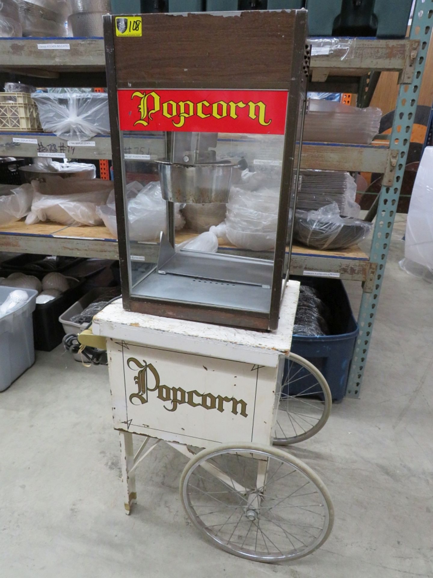 GOLD MEDAL POPCORN MACHINE-6 OZ. W/ WHITE CART