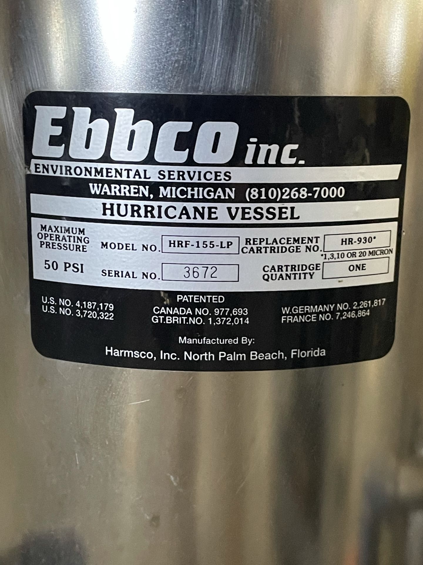 Ebbco Inc. Model HRF-155-LP Packaged Filtration System - Image 2 of 5