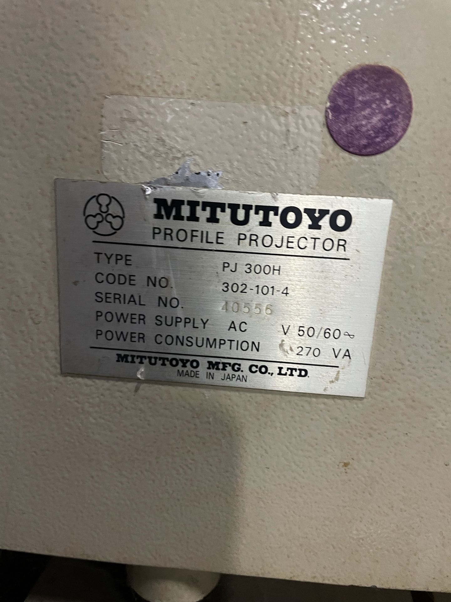 Mitutoyo Model PJ 300H Profile Projector - Image 8 of 9