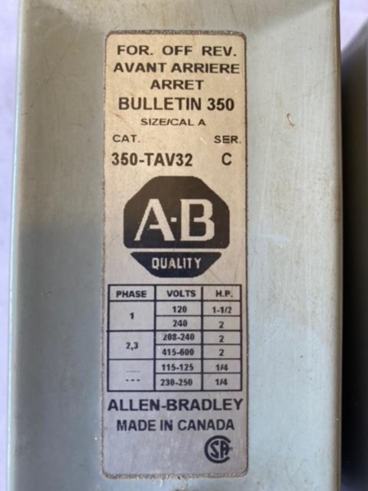 ALLEN BRADLEY REVERSNG SWITCHES - Image 3 of 3