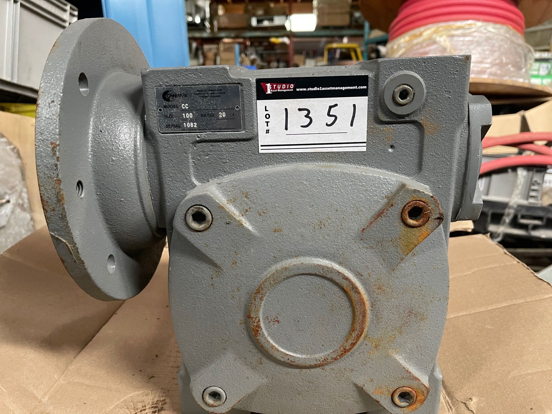 CANIMEX GEARBOX, RATIO 20:1, C FLANGE, INPUT 1/4”, OUTPUT 1”