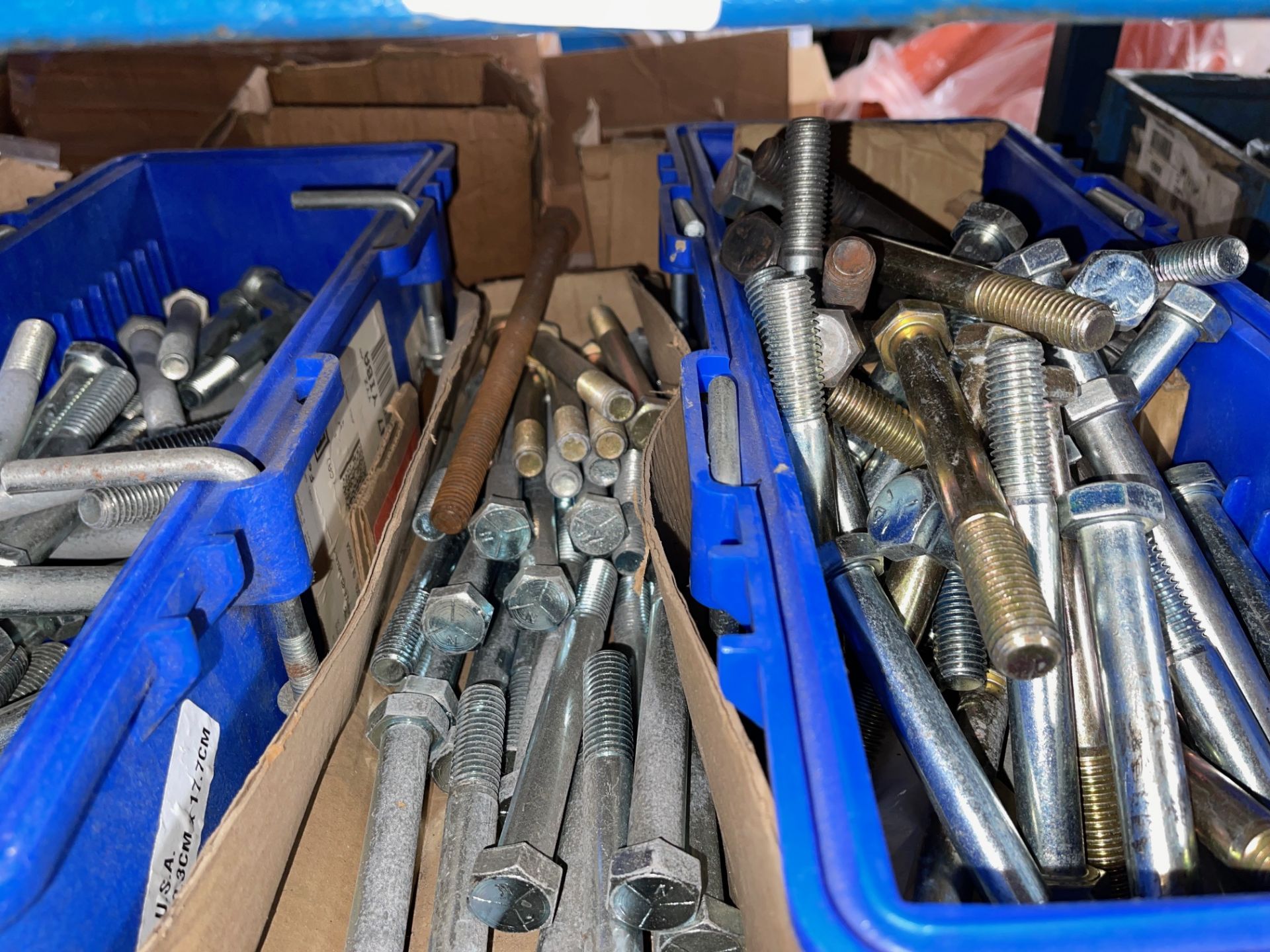 LARGE ASSORTMENT OF BOLTS, RIGGING FEE $25.00