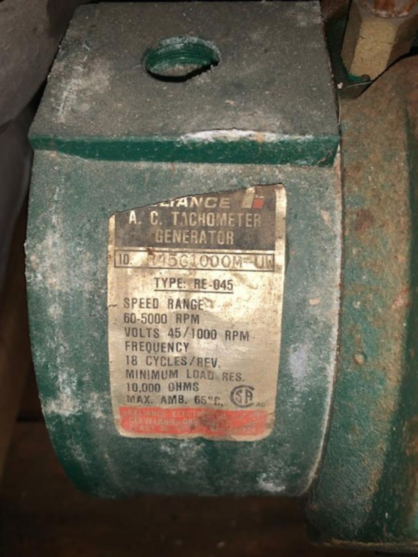 DC MOTOR WITH BLOWER, 10 HP RELIANCE, 1750-2800 RPM, 240 VOLT, RIGGING FEE $25.00 - Image 3 of 3