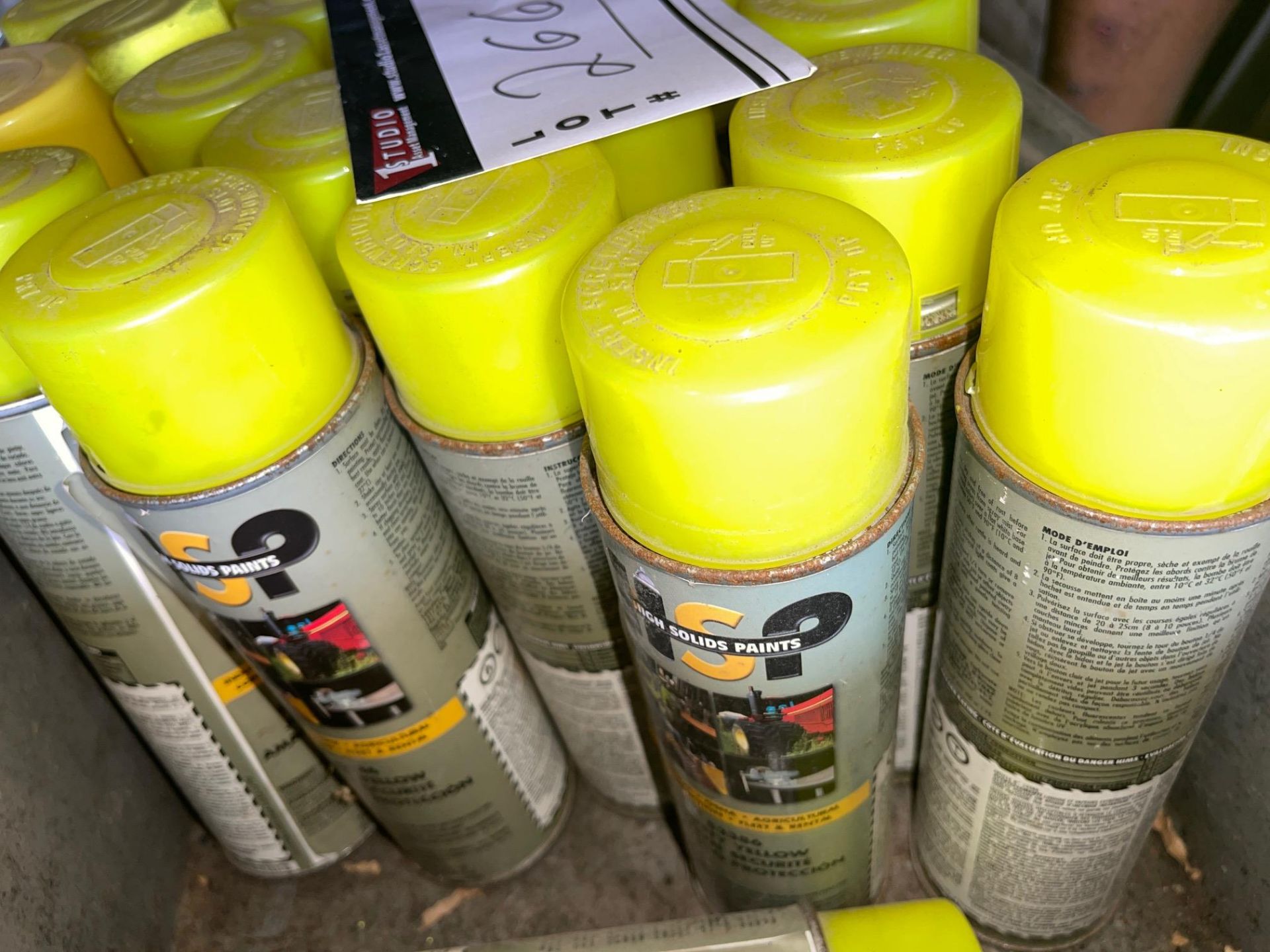 LOT/ SAFETY YELLOW PAINT, (25 CANS) - Image 2 of 3