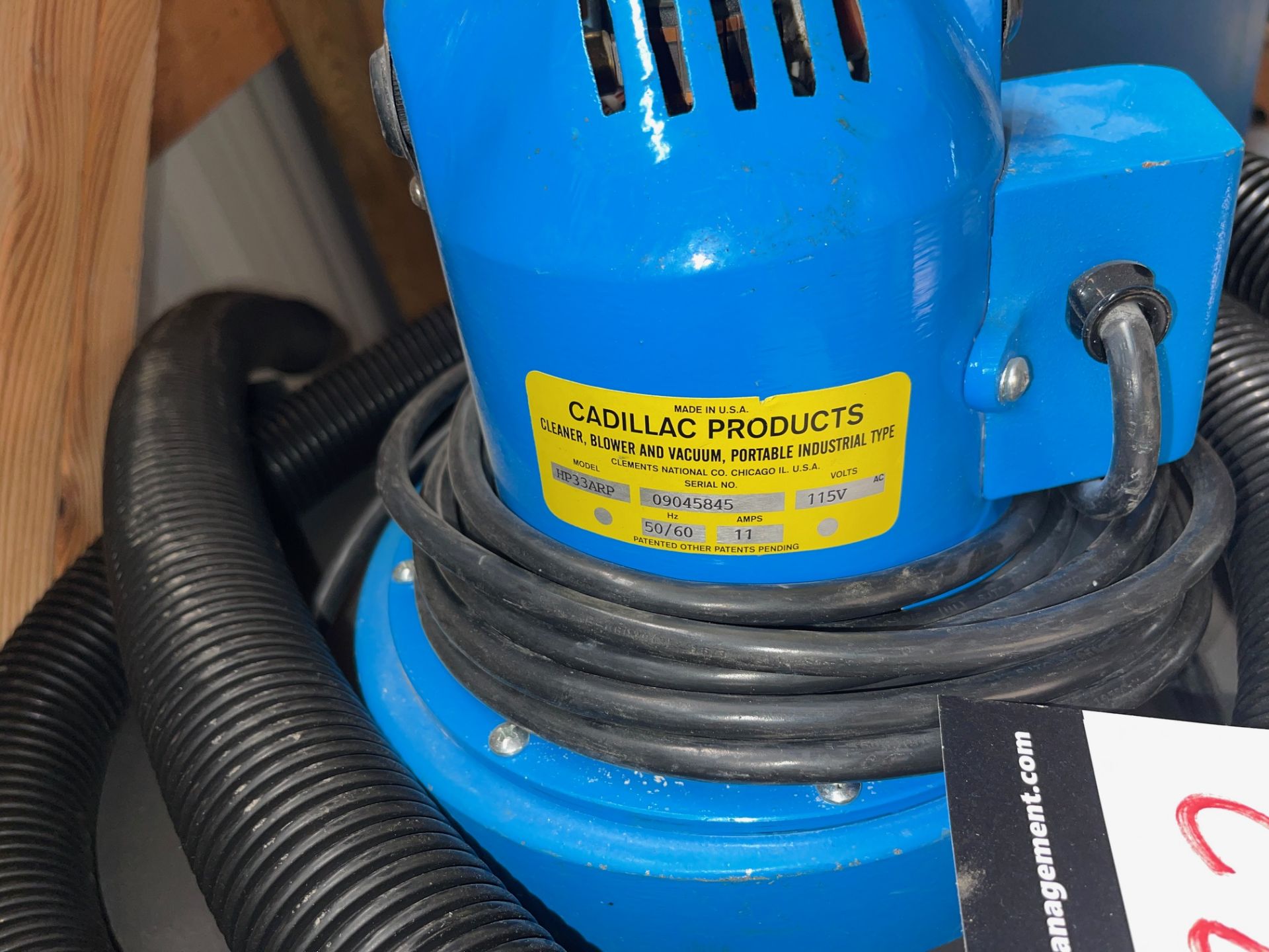 LOT/ CADILLAC PRODUCTS, CLEANER, BLOWER, VACUUM, MO -HP33APP, 115 V, 11 AMP - Image 2 of 2