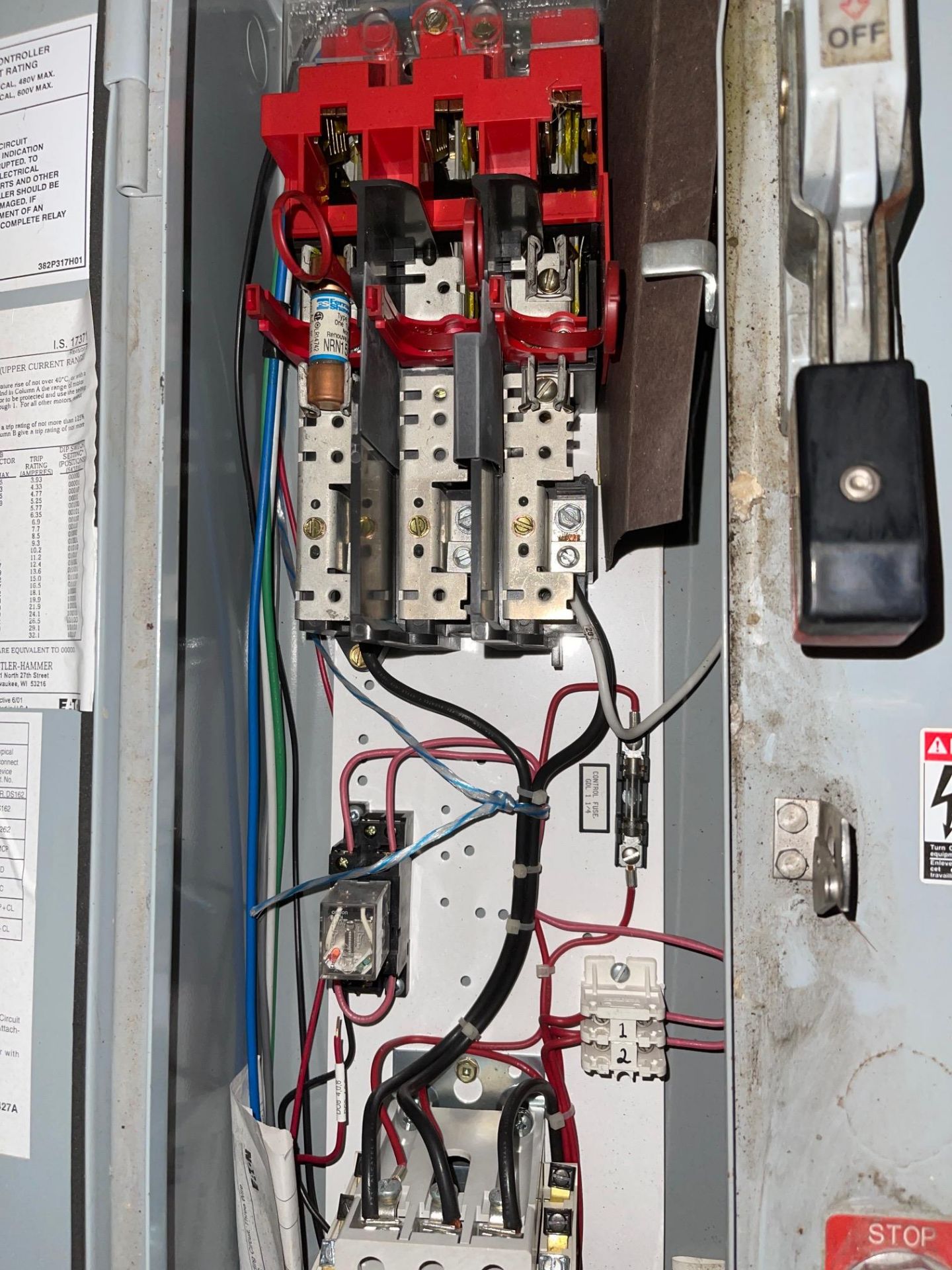 CUTLER HAMMER 2A92937G11, OVERLOAD PROTECTIN SETTINGS FOR SIZE 1 THREE-PHASE STARTERS, COMBINATION - Image 2 of 3