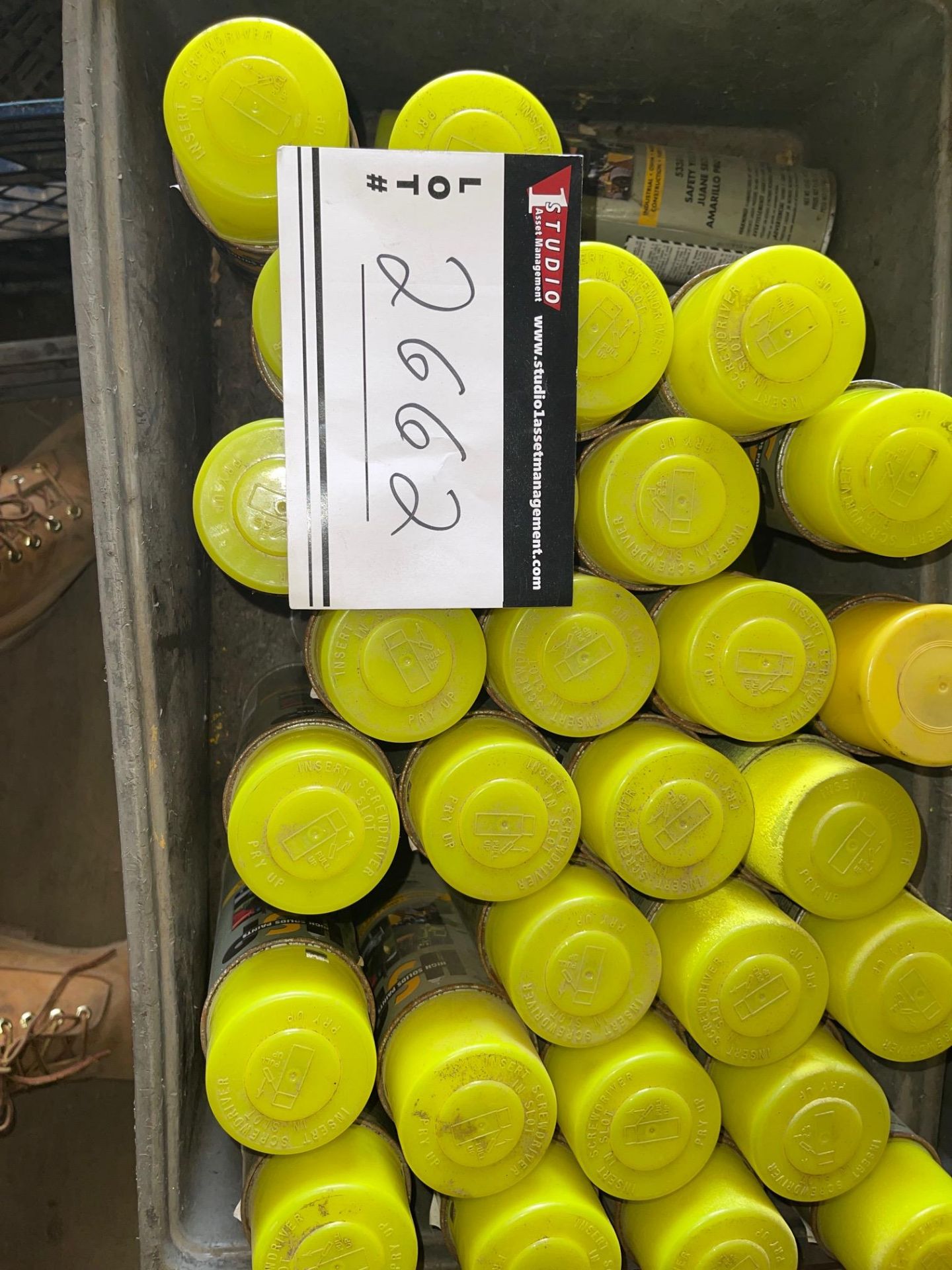 LOT/ SAFETY YELLOW PAINT, (25 CANS) - Image 3 of 3