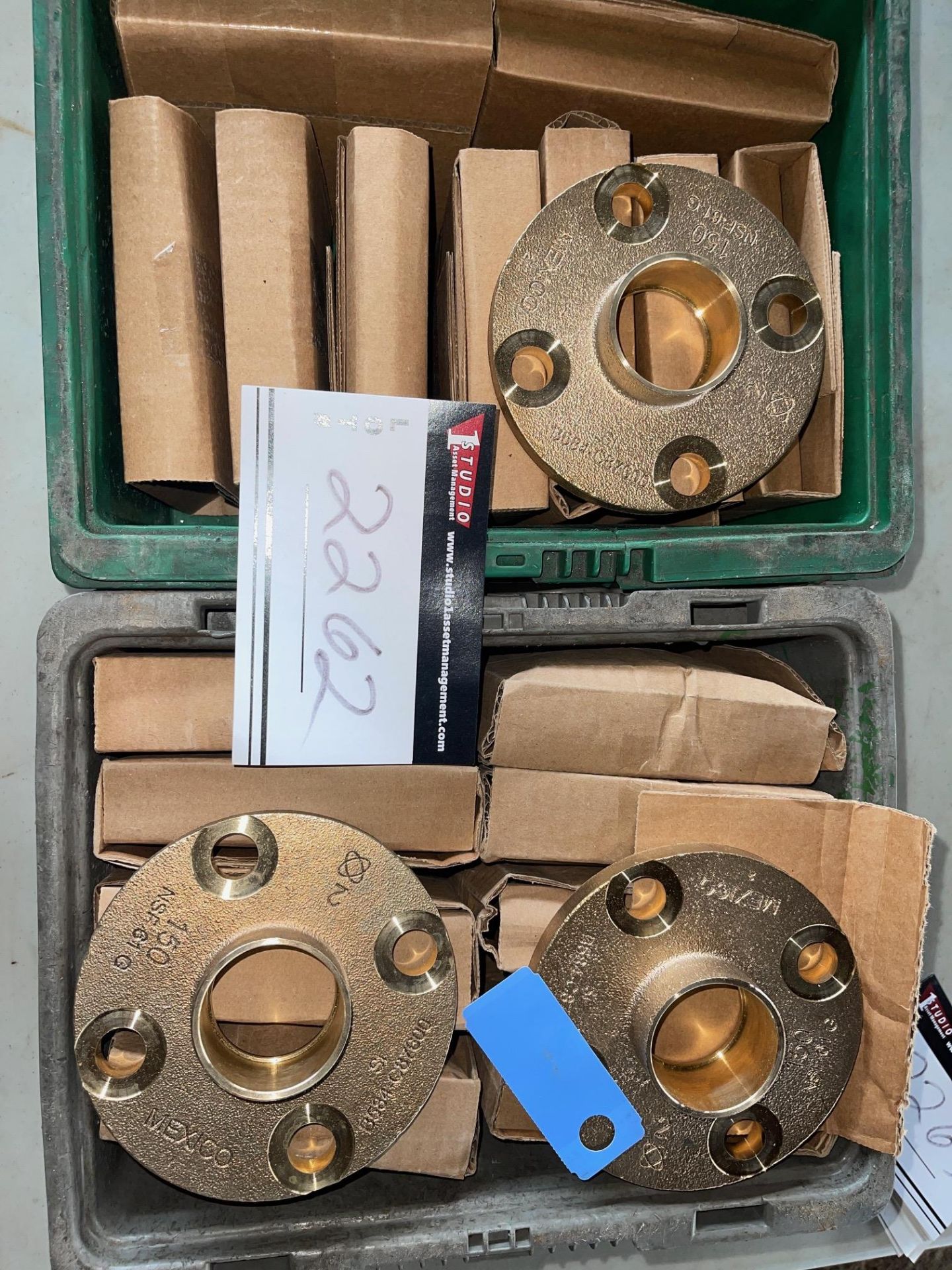 LOT/(20)6” BRASS FLANGES, 2” PIPE, PIPE RIGGING FEE $