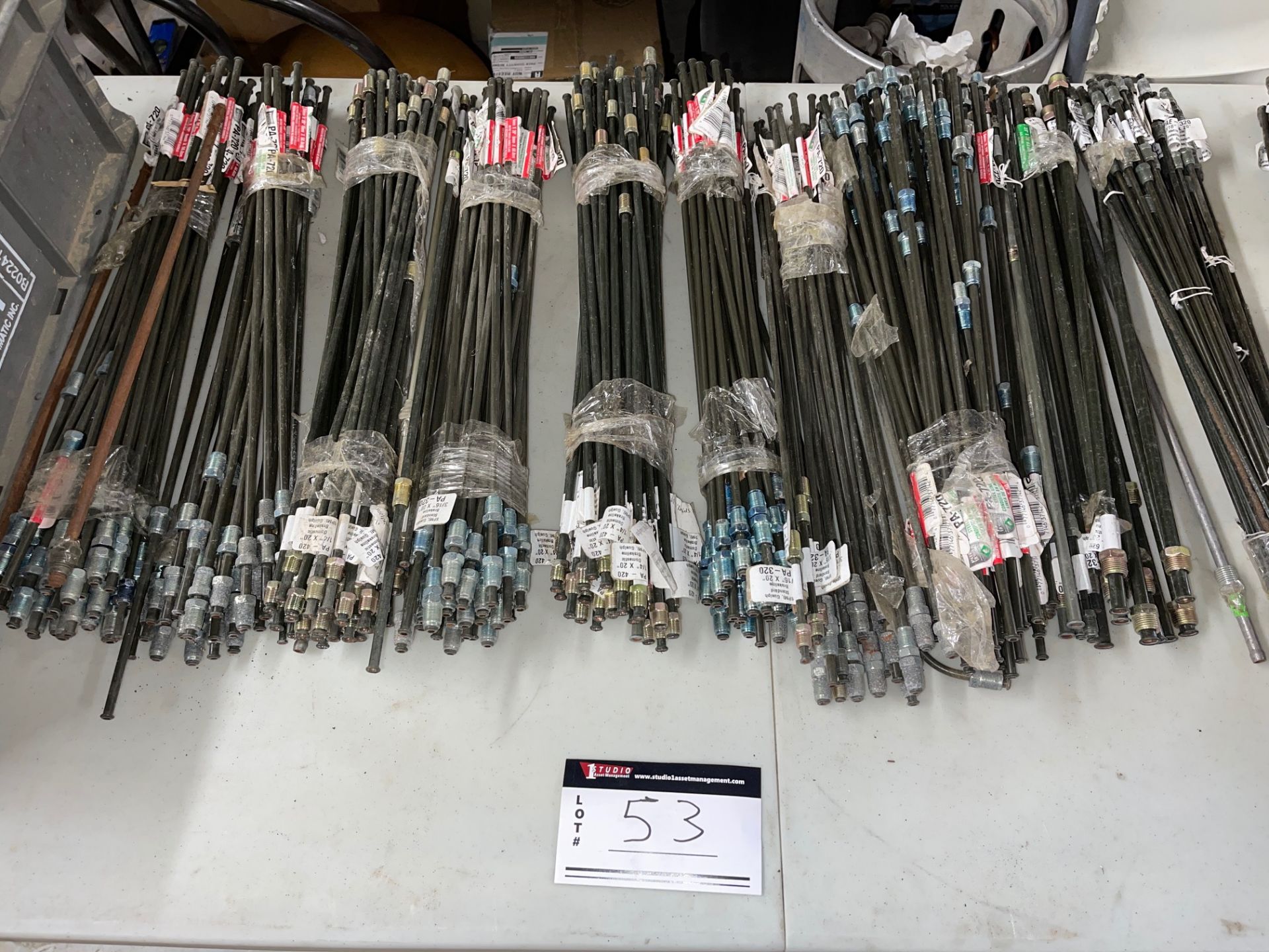 LOT/LARGE QTY OF BRAKE FUEL, TRANS LINES, ¼”, 3/16”, 5/16”, 3/8”(8mm), 8" X 20" LONG METRICS AND