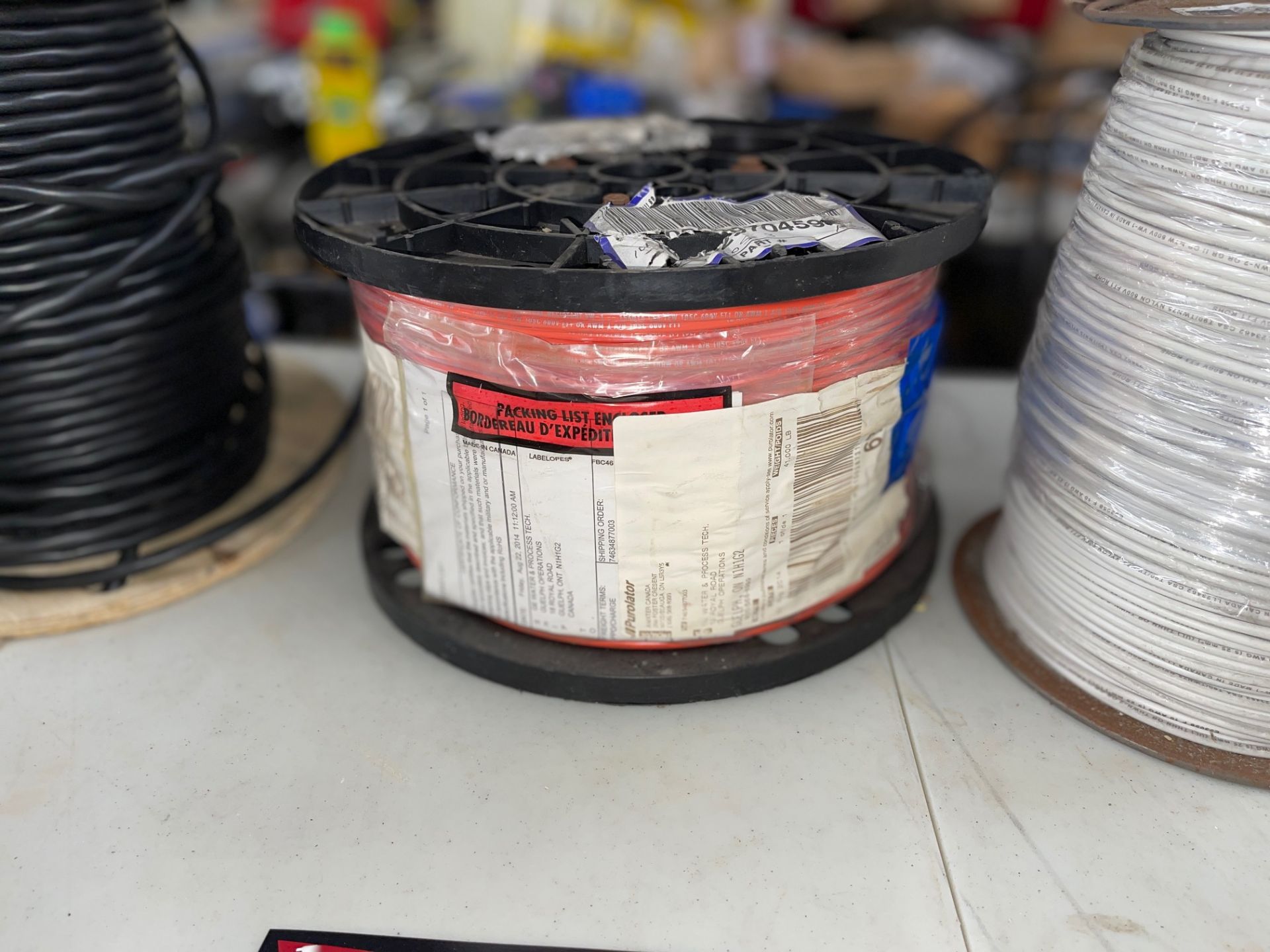 LOT/ (7) SPOOLS OF WIRE, FULL SPOOLS, T90, 10 GAUGE WHITE AND RED 6 X 300 METER SPOOLS APP AND T90 - Image 4 of 6