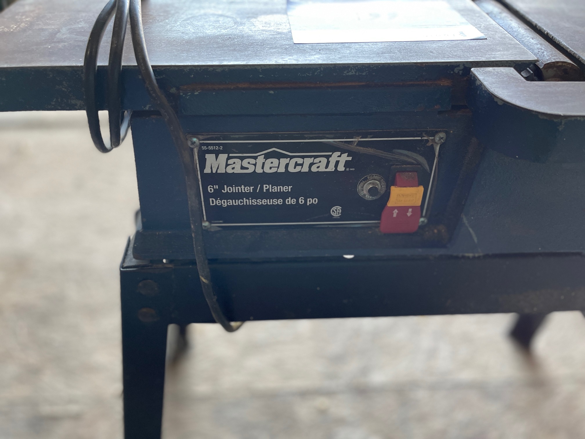 MASTERCRAFT 6” JOINTER/PLANER 120 V
