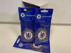 250 X CHELSEA FC CAR AIR FRESHENERS IN 10 BOXES