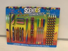 32 X BRAND NEW BOXED SCENTOS SCENTED RAINBOW PACKS