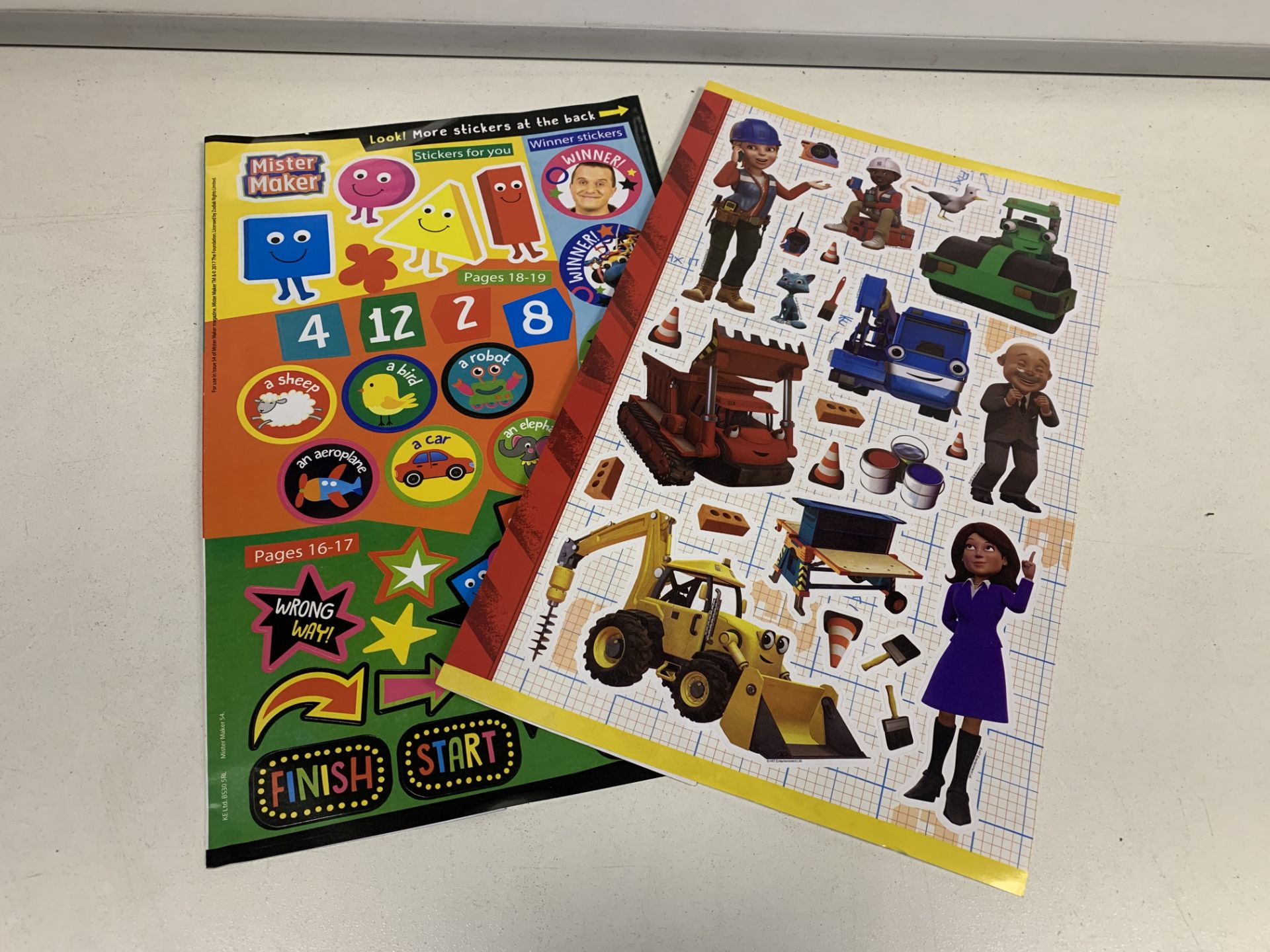 2700 X VARIOUS STICKER SHEETS IN 3 BOXES MAY INCLUDE: BARBIE, BOB THE BUILDER ETC