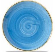 4 X BRAND NEW PACKS OF 6 CHURCHILL STONECAST ROUND COUPE BOWL CORNFLOWER BLUE 311MM RRP £120 EACH