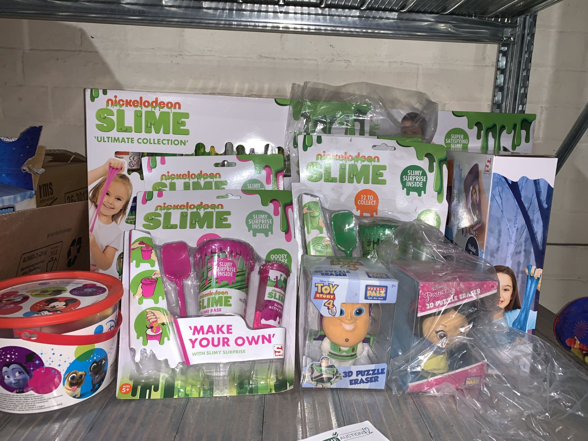 NEW MIXED TOY LOT TO INCLUDE NICKELODEON ULTIMATE SLIME PACK, MAKE YOUR OWN SLIME, FROZEN JUMBO
