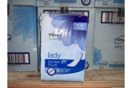 60 x BRAND NEW PACKS OF 8 TENA LADY EXTRA PLUS PADS