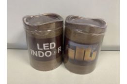 24 X BRAND NEW BOXED LED INDOOR CANDLES BRONZE GLITTER IN 3 BOXES