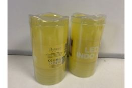 24 X BRAND NEW BOXED LED INDOOR CANDLES YELLOW IN 2 BOXES