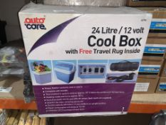 3 x NEW AUTOCARE 24L/12V COOLBOXES WITH TRAVEL BLANKET INCLUDED