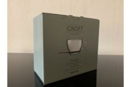 12 X BRAND NEW JOHN LEWIS CROFT COLLECTION BRAMLEY PACKS OF 2 ESPRESSO GLASS CUPS AND SAUCERS IN 2
