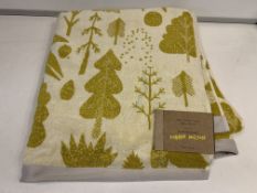 10 X BRAND NEW BOXED DONNA WILSON BIRD AND TREE MUSTARD BATH SHEETS 100 X 150CM RRP £34 EACH