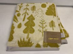 10 X BRAND NEW BOXED DONNA WILSON BIRD AND TREE MUSTARD BATH SHEETS 100 X 150CM RRP £34 EACH