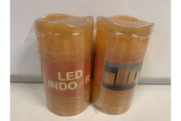 24 X BRAND NEW BOXED LED INDOOR CANDLES ORANGE IN 2 BOXES