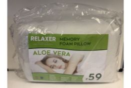 3 X BRAND NEW RELAXER ALOE VERA MEMORY FOAM PILLOWS RRP 0F EACH PILLOW £59.00