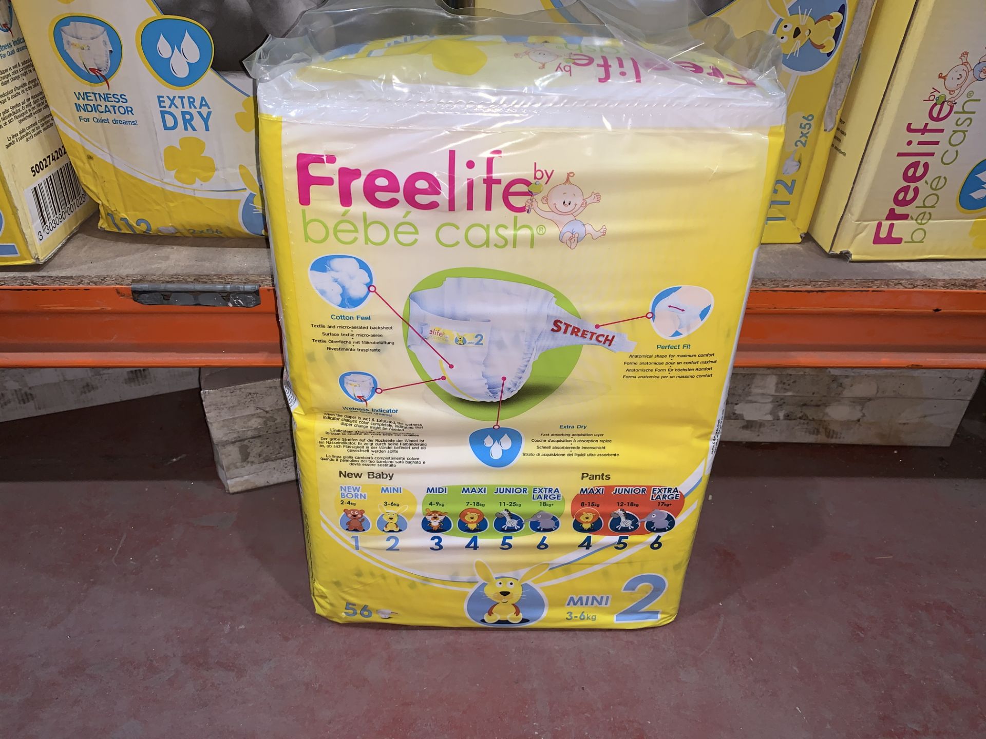 112 X FREELIFE BY BEBE CASH MINI 2 NAPPIES IN 2 BOXES