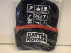 24 X BRAND NEW BATTLE ROYALE LARGE BACKPACKS WITH FRONT POCKET