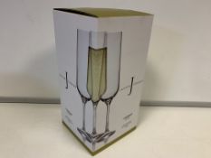 12 X BRAND NEW PACKS OF 4 JASPER CONRAN CAVELLO CRYSTAL GLASS FLUTES RRP £25 EACH