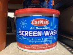 LOT TO CONTAIN 3 TUBS OF 72 SACHETS CAR PLAN SCREEN WASH AND 1 x 15L TUB OF THE REALLY GOOD STUFF