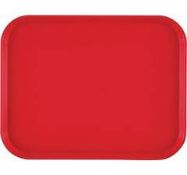 4 X BRAND NEW PACKS OF 24 CAMBRO RED RECTANGULAR TEXTURED FAST FOOD TRAYS