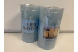 24 X BRAND NEW BOXED LED INDOOR CANDLES BLUE IN 2 BOXES