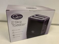 4 X BRAND NEW BOXED QUEST 870 WATT BLACK 2 SLICE TOASTERS