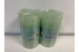 24 X BRAND NEW BOXED LED INDOOR CANDLES GREEN IN 2 BOXES