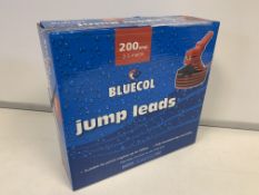 15 x NEW ITEMS TO INCLUDE 6 x SETS OF BLUECOL 200AMP 2.5M JUMP LEADS AND 9 x AUTOCARE 500ML DEICER