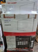 (J111) PALLET TO CONTAIN 20 x VARIOUS RETURNED TVS TO INCLUDE SHARP49 INCH , JVC 40 INCH. NOTE: