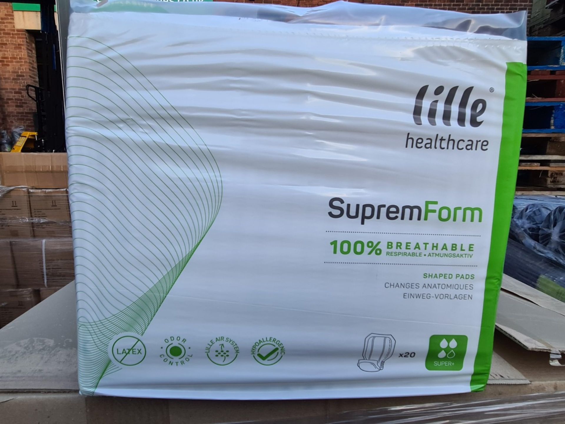 (J16) PALLET TO CONTAIN 48 x PACKS OF 20 LILLE HEALTCARE SUPREMEFORM 100% BREATHABLE SHAPED PADS. - Image 3 of 3