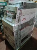 (J178) PALLET TO CONTAIN 22 x VARIOUS RETURNED TVS TO INCLUDE JVC 32 INCH, TOSHIBA 32 INCH. NOTE: