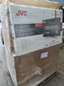 (J113) PALLET TO CONTAIN 12 x VARIOUS RETURNED TVS TO INCLUDE JVC 49 INCH. NOTE: ITEMS ARE