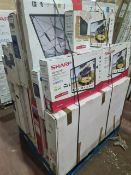 (J164) PALLET TO CONTAIN 21 x VARIOUS RETURNED TVS TO INCLUDE BLAUPUNKT 40 INCH, SHARP 48 INCH.