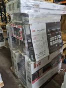 (J109) PALLET TO CONTAIN 16 x VARIOUS RETURNED TVS TO INCLUDE JVC & BLAUPUNKT. NOTE: ITEMS ARE