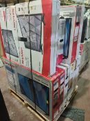 (J167) PALLET TO CONTAIN 12 x VARIOUS RETURNED TVS TO INCLUDE SHARP 48 INCH, SHARP 32 INCH. NOTE: